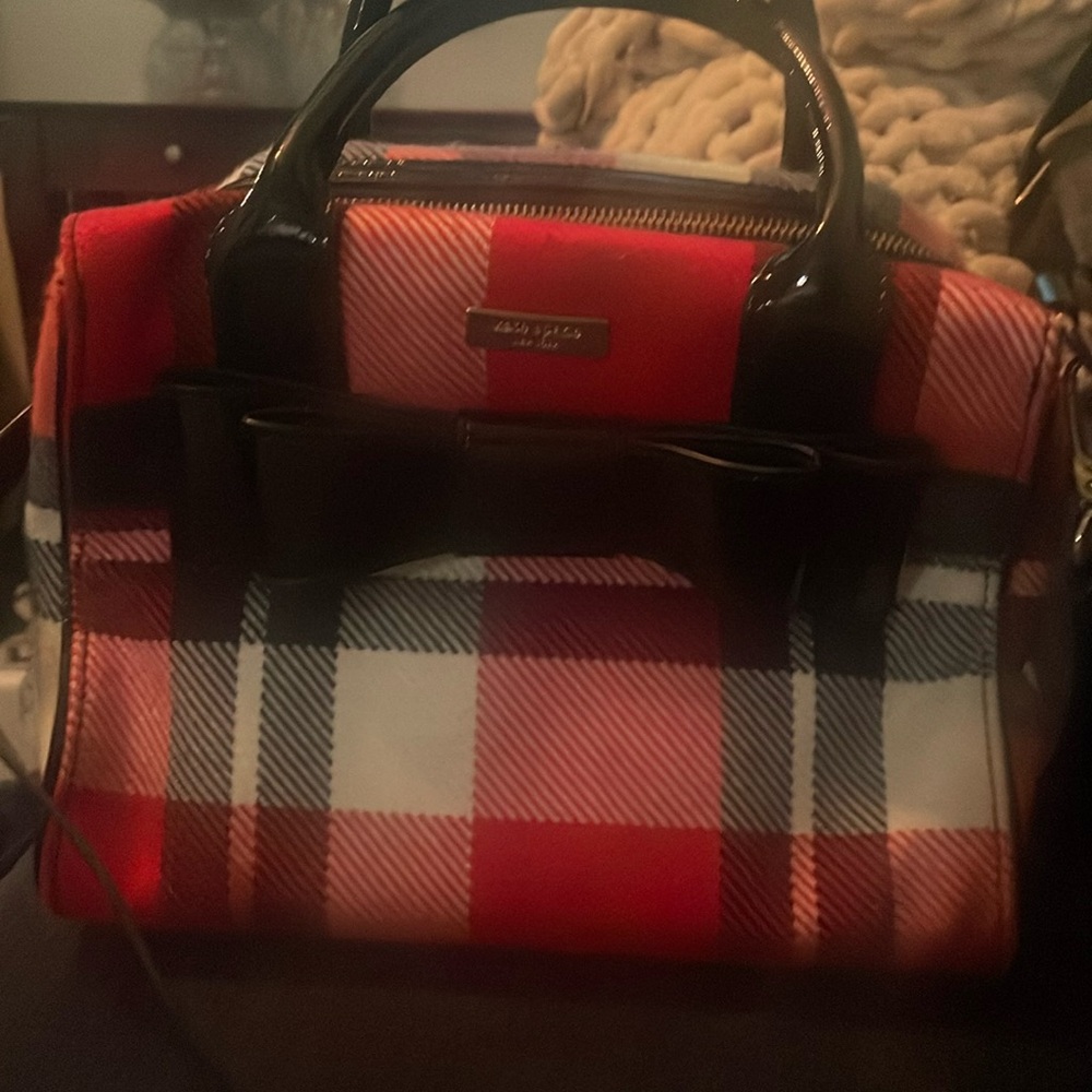 Kate Spade red plaid purse